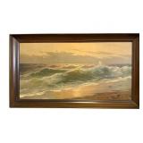 Breakers At Sunset By Ross Print