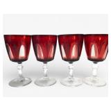 4 Cristal Dï¿½Arques Durand Ruby Red Goblets