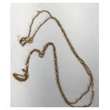 18K Gold Singapore Chain Necklace 1.2 Grams