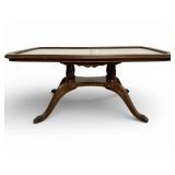 Mahogany Duncan Phyfe Coffee Table W/ Glass Top