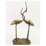 Rare MCM Intertwined Cranes Brass Sculpture