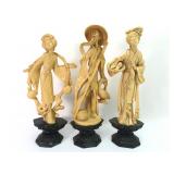 (3) Italian Asian Style Resin Statues