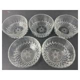 5 Arcoroc France Glass Bowls