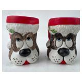 Jasco 1990 Santa Dog Mugs 3.5ï¿½ï¿½ Tall
