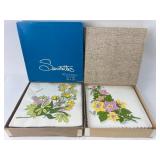 Serviettes With Floral Designs