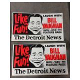 Detroit News Bill Vaughan Posters 19ï¿½ï¿½ x 11ï¿½ï¿½