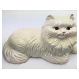 Ceramic White Cat Sculpture 10.5 Long