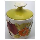 Lefton Ceramic Fruit Embossed Lidded Jar