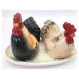 Cracker Barrel Ceramic Rooster Salt & Pepper