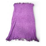 Purple Crocheted Blanket With Fringe