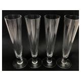 4 Glass Heart Vases 9 Inches Tall