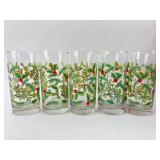 5 Greenbrier Holly Glass Tumblers