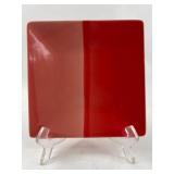 Red Two-Tone Ceramic Square Plate