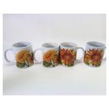 4 Royal Norfolk Sunflower Mugs