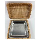 Farberware Wicker Basket & Stainless Steel Pan