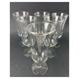 6 Clear Glass Stemmed Goblets