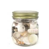 Glass Jar With Assorted Seashells