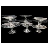 Glass Cake Stands (10) Various Sizes