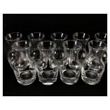 9 Glass Vases 4.5 Inches Tall