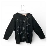 Basic Editions Holiday Black Sweater