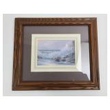 Framed Seascape Print With Wooden Frame