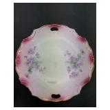 Embossed Scalloped Pink Floral Porcelain Plate