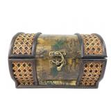 Wood & Wicker Decorative Chest Box