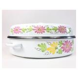 Floral Enamel Roasting Pan 15ï¿½10 Inches
