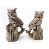 Vtg Ceramic Owl Salt & Pepper Shakers 4.5 Tall