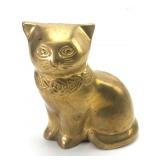 Vtg Brass Cat Figurine 4.25 Tall