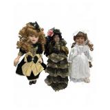 Three Porcelain Dolls 15-16 Inch