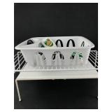 Dish Rack, Basket & Scrub Brush Set