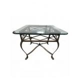 Metal Base & Glass Top Square Table 30 X 30 X 24"