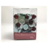 Holly Berry Glass Mix Decorative Gems