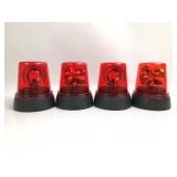 4 Red Plastic Rotating Lights / Sirens