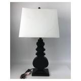 Black Table Lamp With White Shade