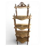 4ft Tall Wooden Five-Tier Shelf Unit