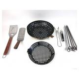 BBQ Skewers, Spatulas & Pans Set