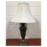 Vintage Brass Lamp With White Shade