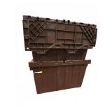 Brown Plastic Storage Container 22x17x12 in