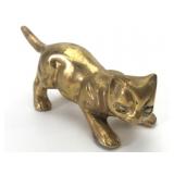 Vtg Brass Cat Figurine 4.5 Inches Long