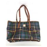 Dooney & Bourke Plaid Leather Tote Bag