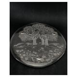 Vtg Kosta Boda Etched Glass Serving Platter