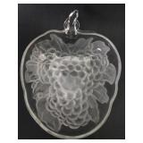 Vtg Large Grape Frosted Glass Bowl