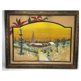 Handpainted Snowy Landscape Scene 29.5ï¿½23.5