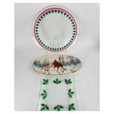 Christmas Tree, Lenox Cardinal & Holly Plates