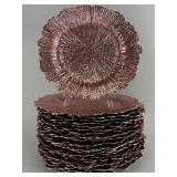 24 Rose Gold Plastic Charger Plates