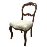 Wooden Chair With Floral Upholstery