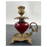 Brass & Glass Candle Holder