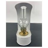 Vintage White Metal Oil Lamp Made In Hong Kong